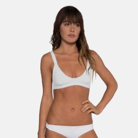 Tavik White Coco Scoop neck bikini top and bottoms Large / XL - Picture 6 of 12
